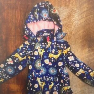 Colorful Hooded Jacket with Deer Print